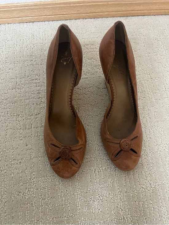 Miss Albright Shoes - Miss Albright by Anthropologie tan leather wedge shoes women’s size 10B